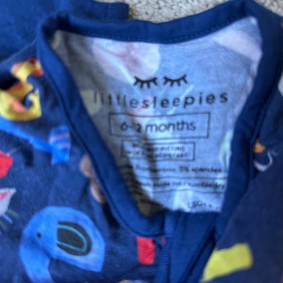 Little Sleepies Alphabet Zip-up Blue Pajamas - Picture 3 of 3